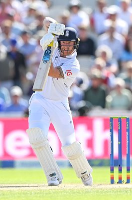 Ben Stokes England drives v South Africa Old Trafford Test 2022