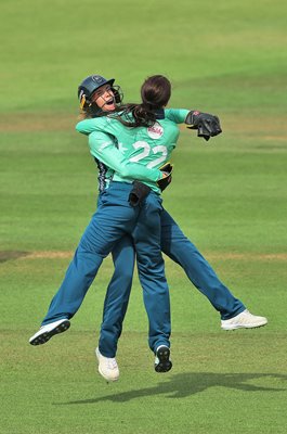 Mady Villiers & Lauren Winfield-Hill Oval Invincibles celebrate The Hundred 2022