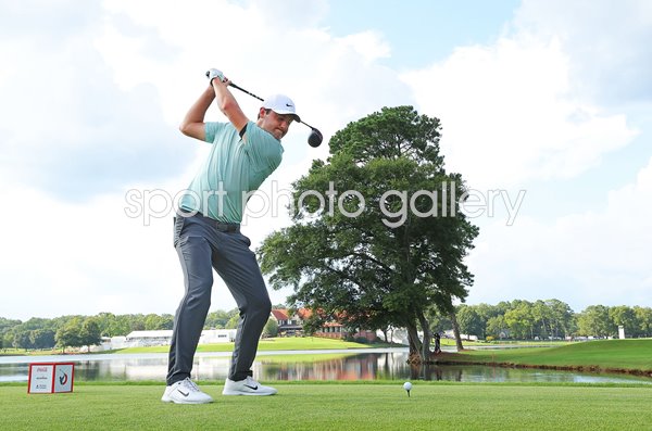 Scottie Scheffler USA drives 8th tee TOUR Championship East Lake Atlanta 2022