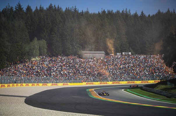 Max Verstappen leads Charles Leclerc Spa Belgian Grand Prix 2022