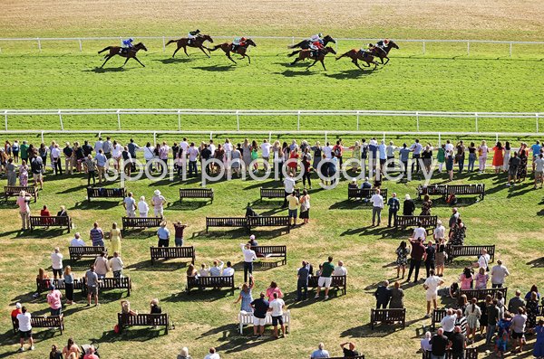 Crowd watches Frankie Dettori win at Newbury Races 2022