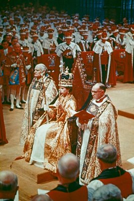 Queen Elizabeth II coronation ceremony Westminster Abbey London June 1953