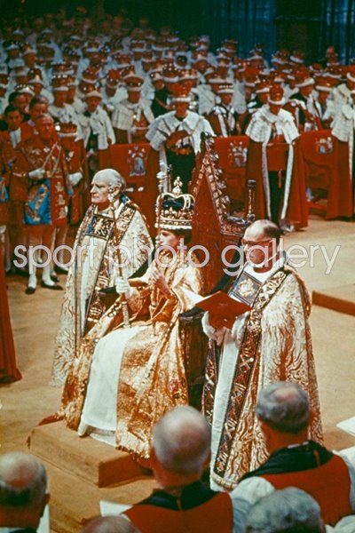Queen Elizabeth II coronation ceremony Westminster Abbey London June 1953