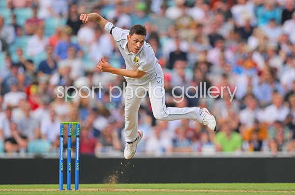 Marco Jansen South Africa bowls v England Oval 2022