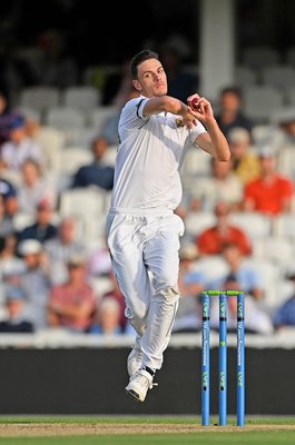 Marco Jansen South Africa bowls v England Oval Test 2022