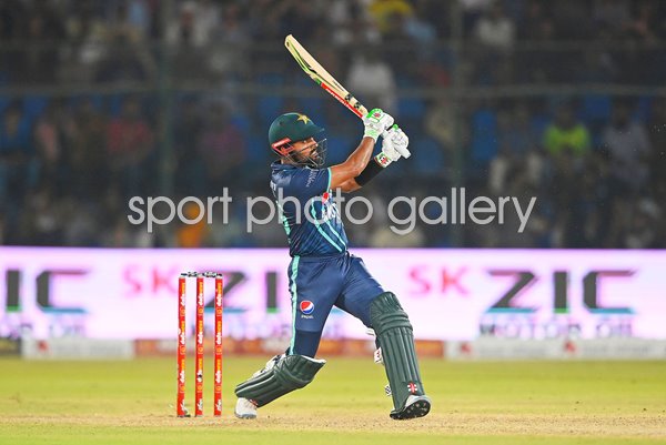 Babar Azam Pakistan bats v England 2nd IT20 Karachi 2022