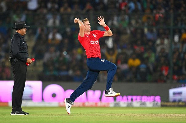 Olly Stone England bowls v Pakistan 4th IT20 Karachi 2022