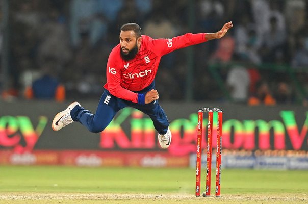 Adil Rashid England takes flight v Pakistan 4th IT20 Karachi 2022