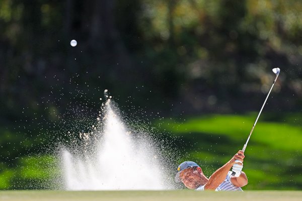 Xander Schauffele USA bunker shot Presidents Cup Quail Hollow 2022