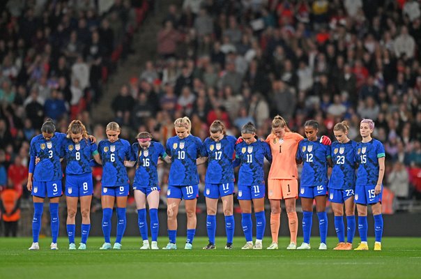 United States team line up v England Wembley 2022