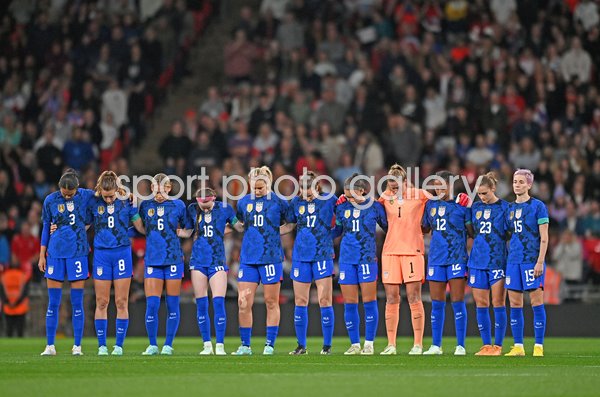 United States team line up v England Wembley 2022