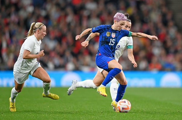 Megan Rapinoe USA v Lucy Bronze England Wembley 2022