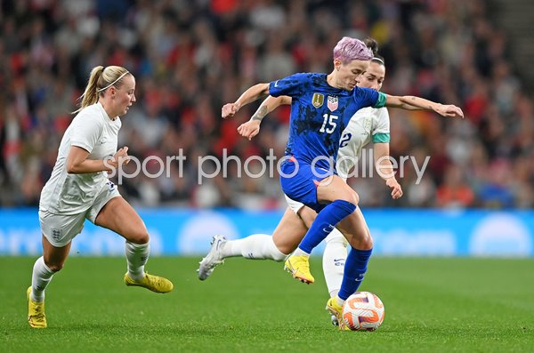 Megan Rapinoe USA v Lucy Bronze England Wembley 2022