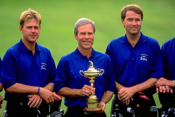 Payne Stewart, captain Ben Crenshaw & Davis Love III USA Ryder Cup 1999