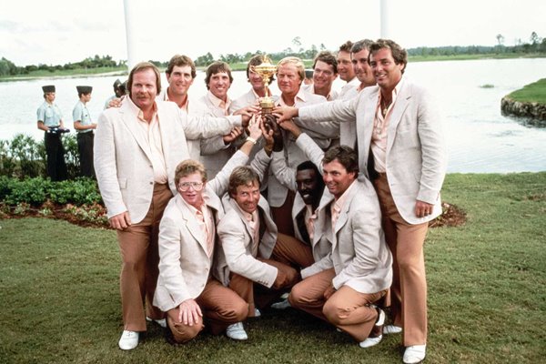 Captain Jack Nicklaus & Team USA celebrate Ryder Cup Victory Florida 1983