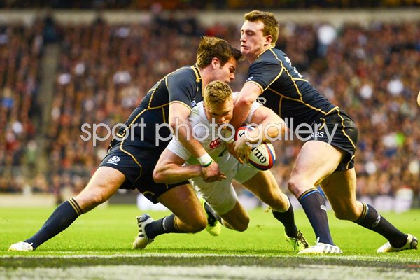 Chris Ashton scores England v Scotland 2013