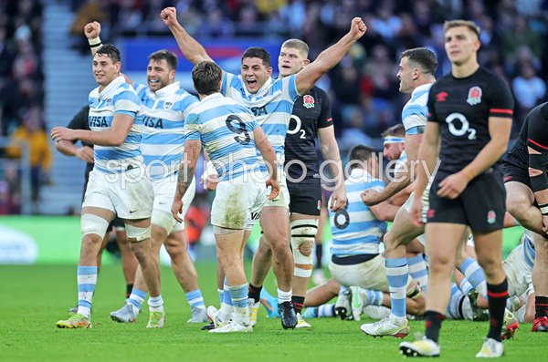 Ignacio Ruiz Argentina celebrates win v England Autumn International Twickenham 2022