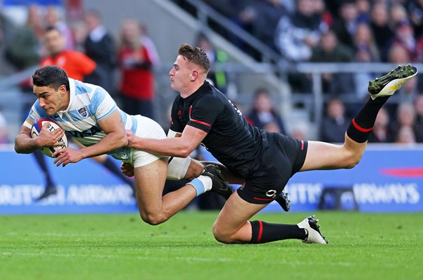 Santiago Carreras Argentina scores v England Autumn International Twickenham 2022