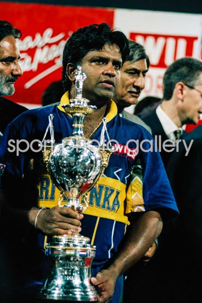 Sri Lankan captain Arjuna Ranatunga World Cup trophy 1996