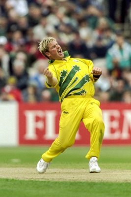 Shane Warne Australia celebrates v West Indies World Cup 1999