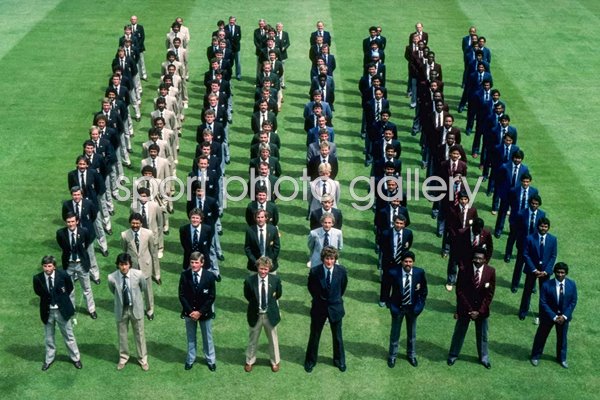 Teams line up at Lord's Cricket World Cup Opening Ceremony 1983