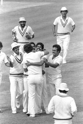 India celebrate v West Indies Cricket World Cup Final 1983