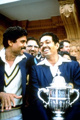 Mohinder Armanath & Kapil Dev of India World Cricket Champions 1983