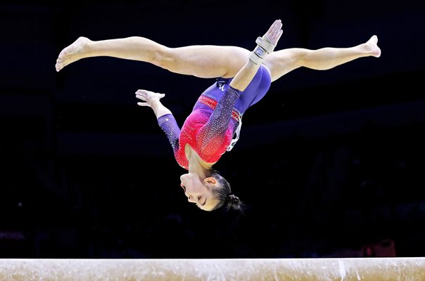 Jessica Gadirova Great Britain Beam Somersault Gymnastics Worlds 2022