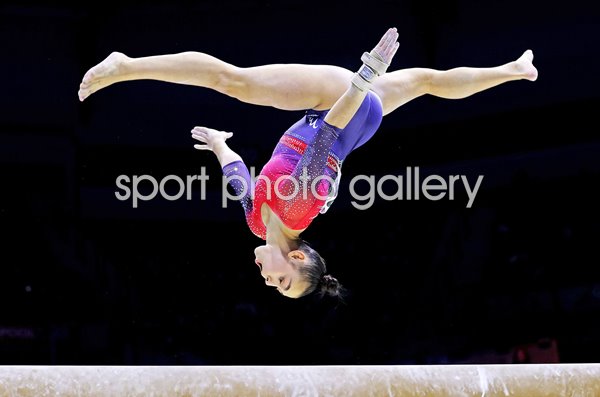 Jessica Gadirova Great Britain Beam Somersault Gymnastics Worlds 2022