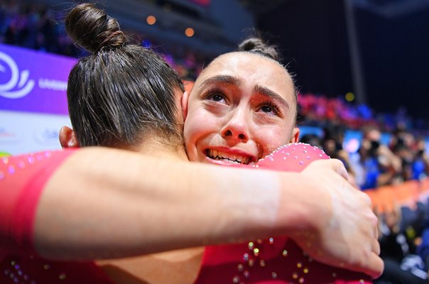 Jessica Gadirova Great Britain celebrates Floor Gold Gymnastics Worlds 2022