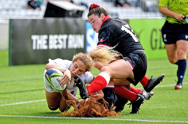 Abby Dow England scores try v Canada Rugby World Cup 2021 Semi Final