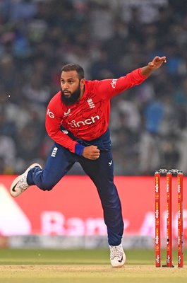 Adil Rashid England bowls v Pakistan 6th IT20 Lahore 2022