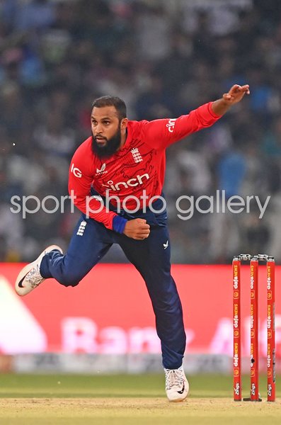 Adil Rashid England bowls v Pakistan 6th IT20 Lahore 2022