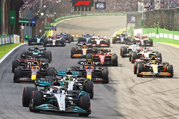 George Russell Great Britain Mercedes leads Brazil Grand Prix 2022