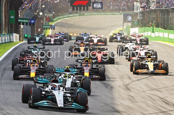 George Russell Great Britain Mercedes leads Brazil Grand Prix 2022