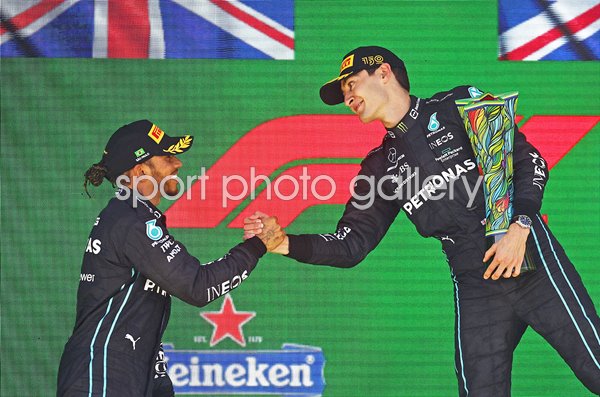 George Russell & Lewis Hamilton Great Britain Mercedes Brazil Grand Prix 2022