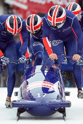 Great Britain Four Man Bobsleigh Team St Moritz 2013