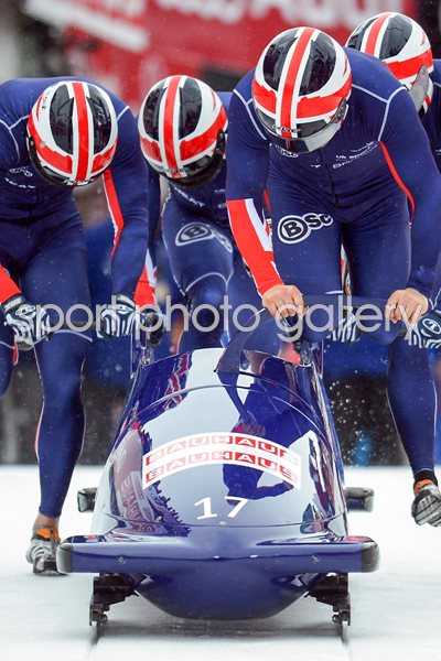 Great Britain Four Man Bobsleigh Team St Moritz 2013