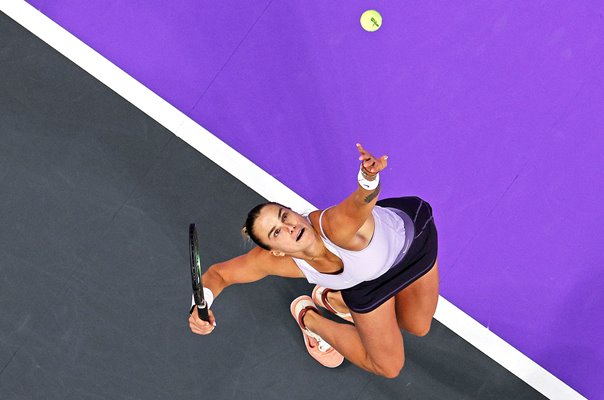 Aryna Sabalenka Belarus aerial service view WTA Finals Fort Worth 2022