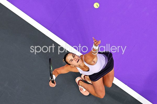 Aryna Sabalenka Belarus aerial service view WTA Finals Fort Worth 2022