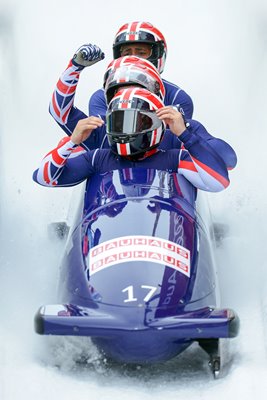 Great Britain Four Man Bobsleigh Team St Moritz 2013