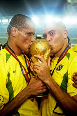 Rivaldo and Ronaldo celebrate World Cup Final Yokohama 2002