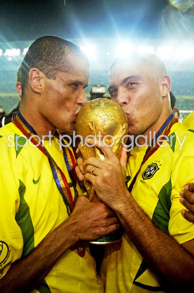 Rivaldo and Ronaldo celebrate World Cup Final Yokohama 2002