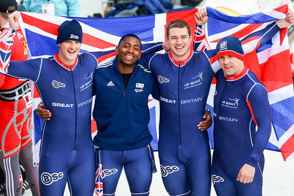 Great Britain Four Man Bobsleigh Team St Moritz 2013