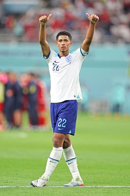 Jude Bellingham England celebrates win v Iran Group B World Cup 2022