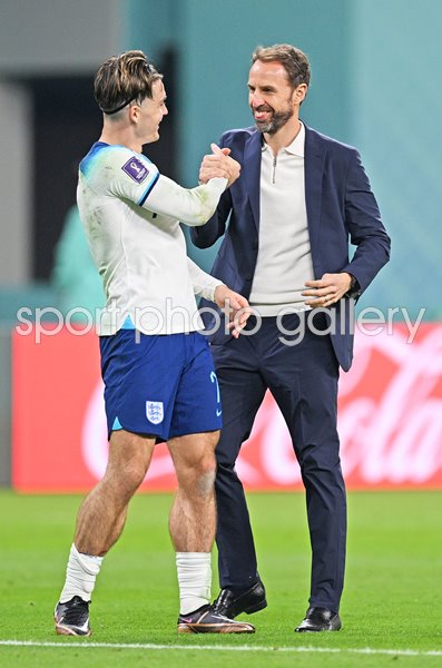 Gareth Southgate & Jack Grealish England celebrate v Iran Group B World Cup 2022