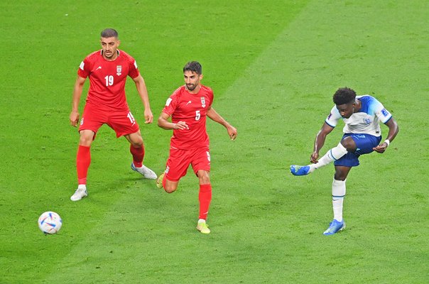 Bukayo Saka England scores v Iran Group B World Cup Qatar 2022