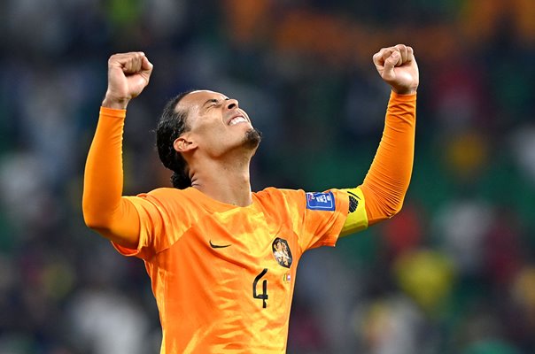 Virgil Van Dijk Netherlands celebrates v Senegal Group A World Cup 2022