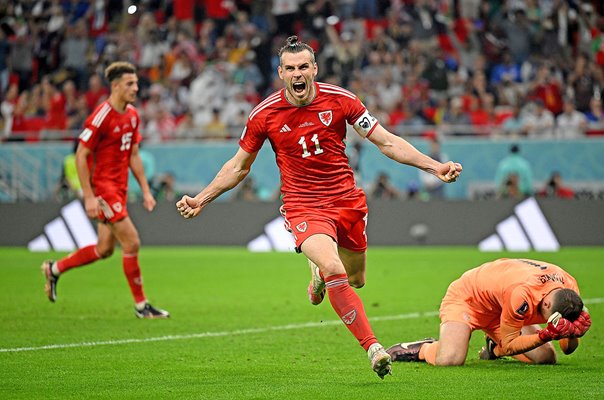 Gareth Bale Wales celebrates penalty v USA World Cup Qatar 2022