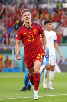 Dani Olmo Spain scores v Costa Rica Group E World Cup 2022